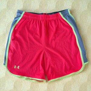 UNDER ARMOUR loose heatgear womens athletic basketball vented shorts pink SM